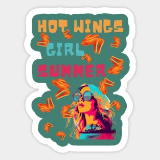 Hot Wings Girl Summer, Hot Girl Summer, Funny Print Sticker